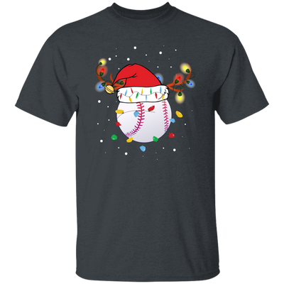 Baseball Christmas, Bright Light Line, Reindeer Xmas Horn, Merry Christmas, Trendy Christmas Unisex T-Shirt