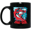 Fight Shark Vs Zombie, Zombie Fight Shark, Horror Gift, Scare Zombie Black Mug