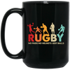 Rugby Lover, Retro Rugby, No Pads, No Helmets, Just Balls Black Mug