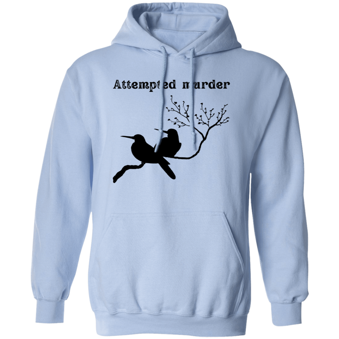 Attempted Murder, Couple Birds, Love Birds Silhouette Pullover Hoodie