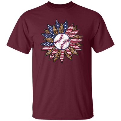 American Baseball, Sunflower Baseball, Leopard Sunflower-4 Unisex T-Shirt