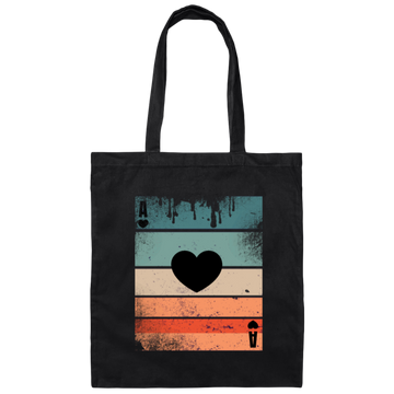 Retro Ace Of Hearts Card Poker Player Gift Canvas Tote Bag