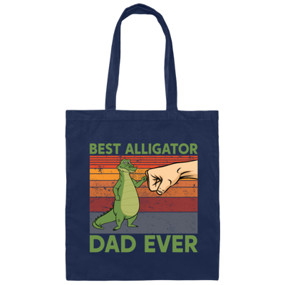 Ever Fathers Day Best Alligator Dad Fist Bump Vintage Canvas Tote Bag