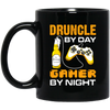 Druncle By Day, Gamer By Night, Funny Uncle Gift Black Mug