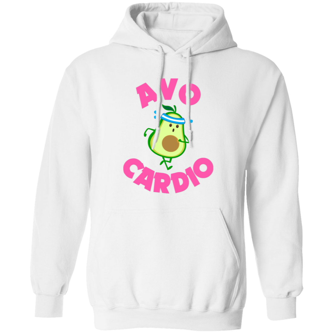 Stay comfortable and fashionable in this Avo-cardio Avocado Do Cardio Pullover Hoodie. Crafted from a soft and lightweight blend of materials, it features an avocado graphic, ribbed cuffs and waistband, and a roomy pocket. A funky and fun addition to any wardrobe.