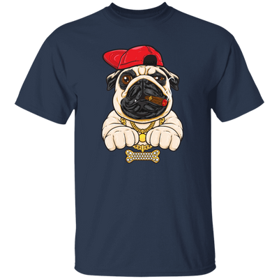 Funny Cartoon Hip Hop Pug Dog, Pug Love Gift, Cool Pug, Rich Pug Unisex T-Shirt