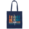 American Sign Language Be Kind Retro Canvas Tote Bag