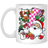 Groovy Santa, Funny Santa, 90s Christmas, Groovy Holiday, Merry Christmas, Trendy Chrismas White Mug