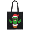 Christmas Cactus, Cactus In Flowerpot, Cactus Wear Sunglasses, Merry Christmas, Trendy Chrismas Canvas Tote Bag