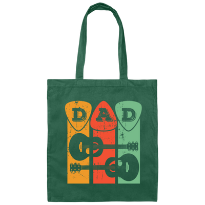 Retro Guitar Pick, Guitarist Gift, Dad Gift Canvas Tote Bag