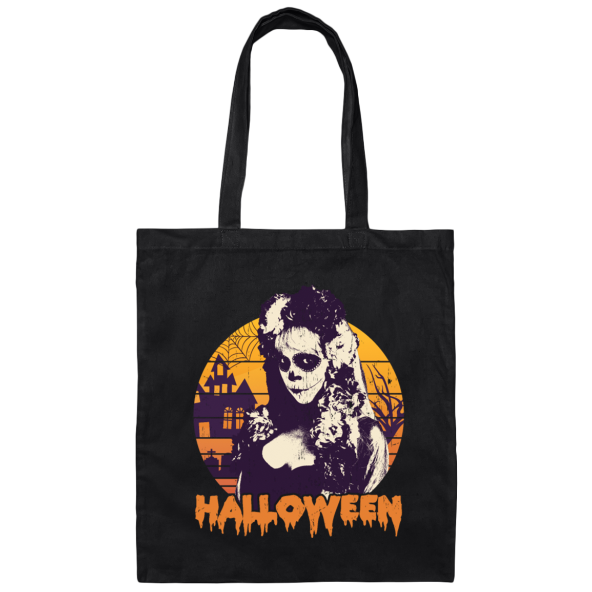 Happy Halloween, Happy Halloween Witch, Horror Gift Canvas Tote Bag