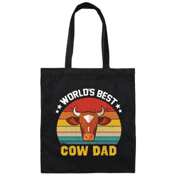 Funny Cow Dad, Farmers And Cow Lovers Canvas Tote Bag