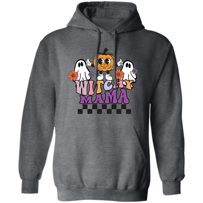 Witchy Mama, Pumpkin And Boos, Spooky Halloween Pullover Hoodie