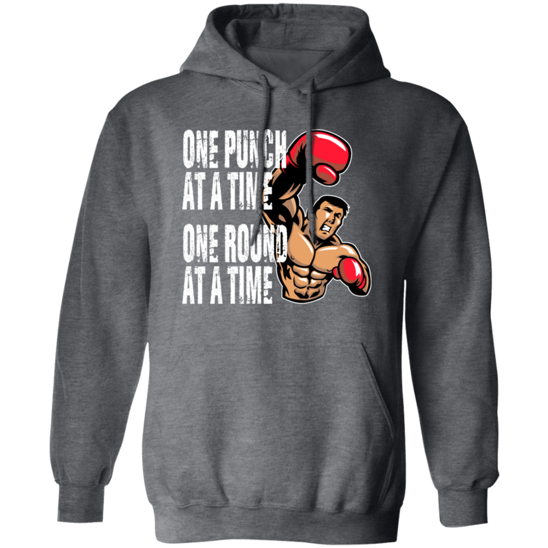 Boxing Lover, Punch Fighter, One Punch At A Time, One Round Pullover Hoodie