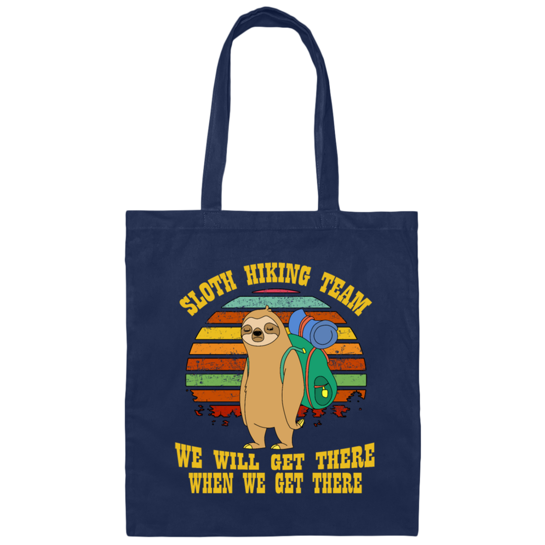 Sloth Hiking Team For Sloth Lover Hiking Canvas Tote Bag