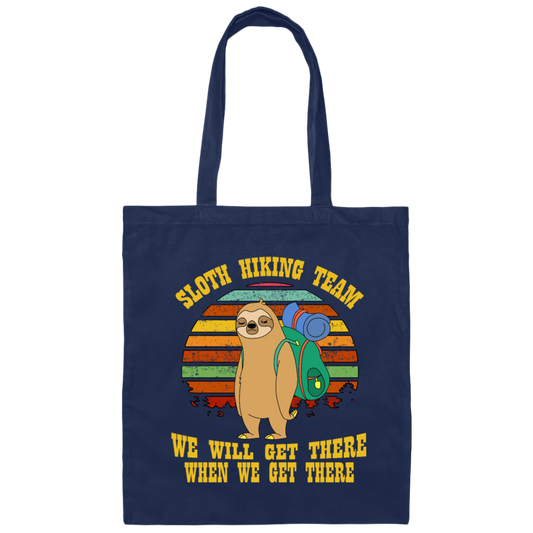 Sloth Hiking Team For Sloth Lover Hiking Canvas Tote Bag