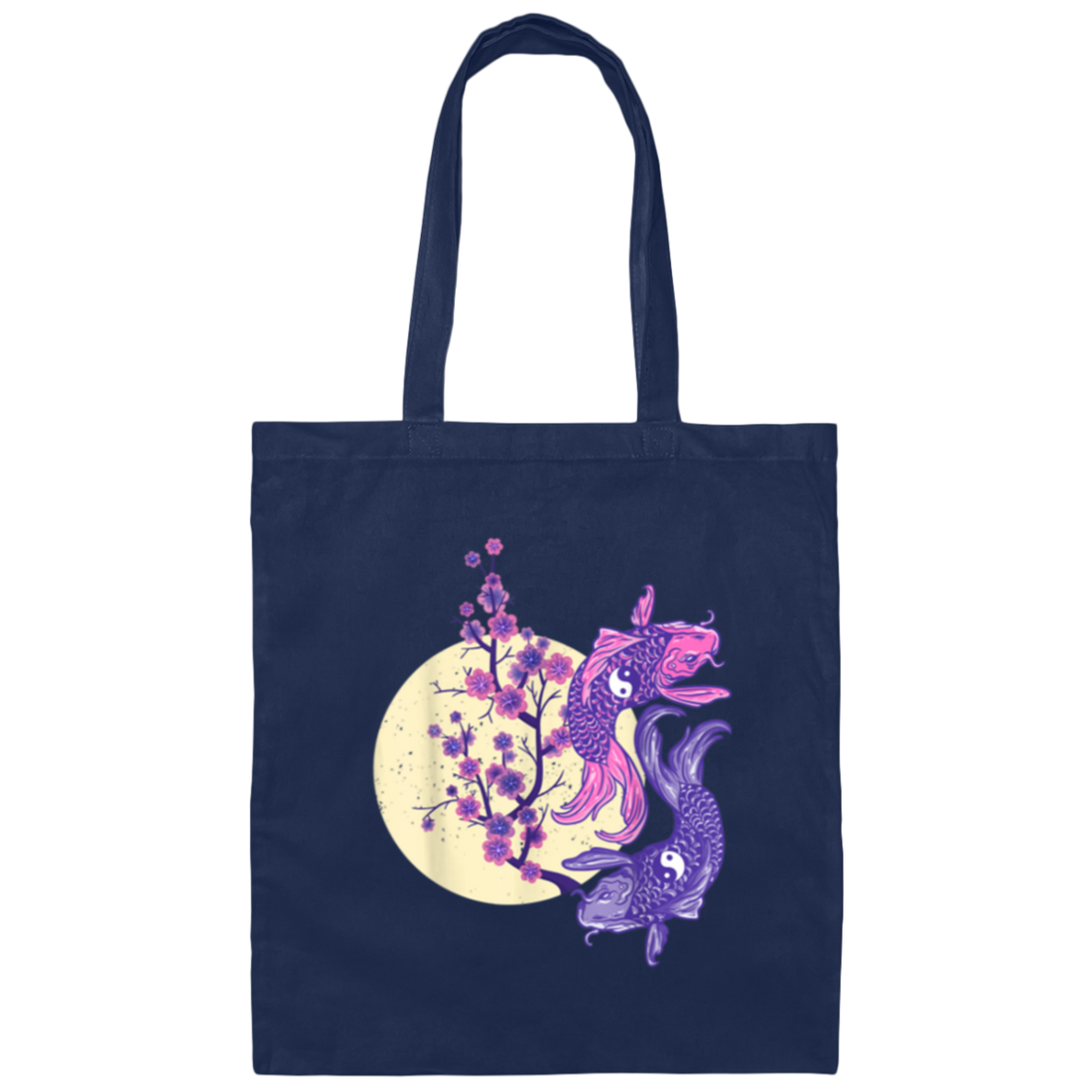 Japanese Koi Carp Fish With Cherry Blossom Gift Canvas Tote Bag