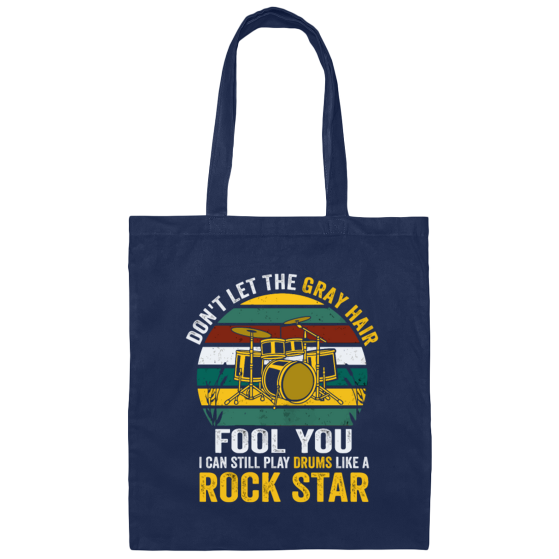 Drumming Player Vintage, I Play Drums Like A Rock Star Canvas Tote Bag