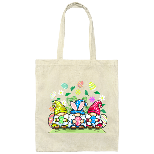 Cute Easter, Funny Easter, Easter Gnome Hold Egg, Easter Canvas Tote Bag