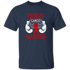 Colon Cancer Gift, Warrior Awareness, Ribbon And Gloves, Throat Cancer Unisex T-Shirt