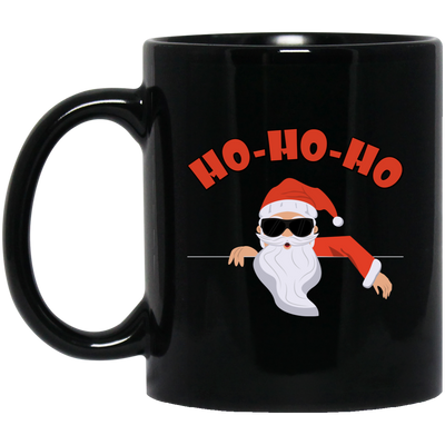 Ho Ho Ho, Funny Santa Claus, Cool Santa, Santa Jump To The House, Merry Christmas, Trendy Christmas Black Mug