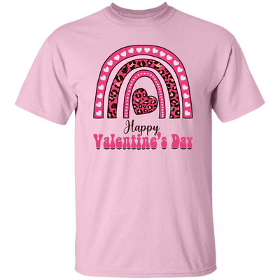 Happy Valentine's Day, Pink Rainbow, Leopard Valentine, Valentine's Day, Trendy Valentine Unisex T-Shirt