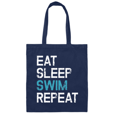 Eat Sleep Swim Repeat Swimmer, Water Sports Fitness Canvas Tote Bag