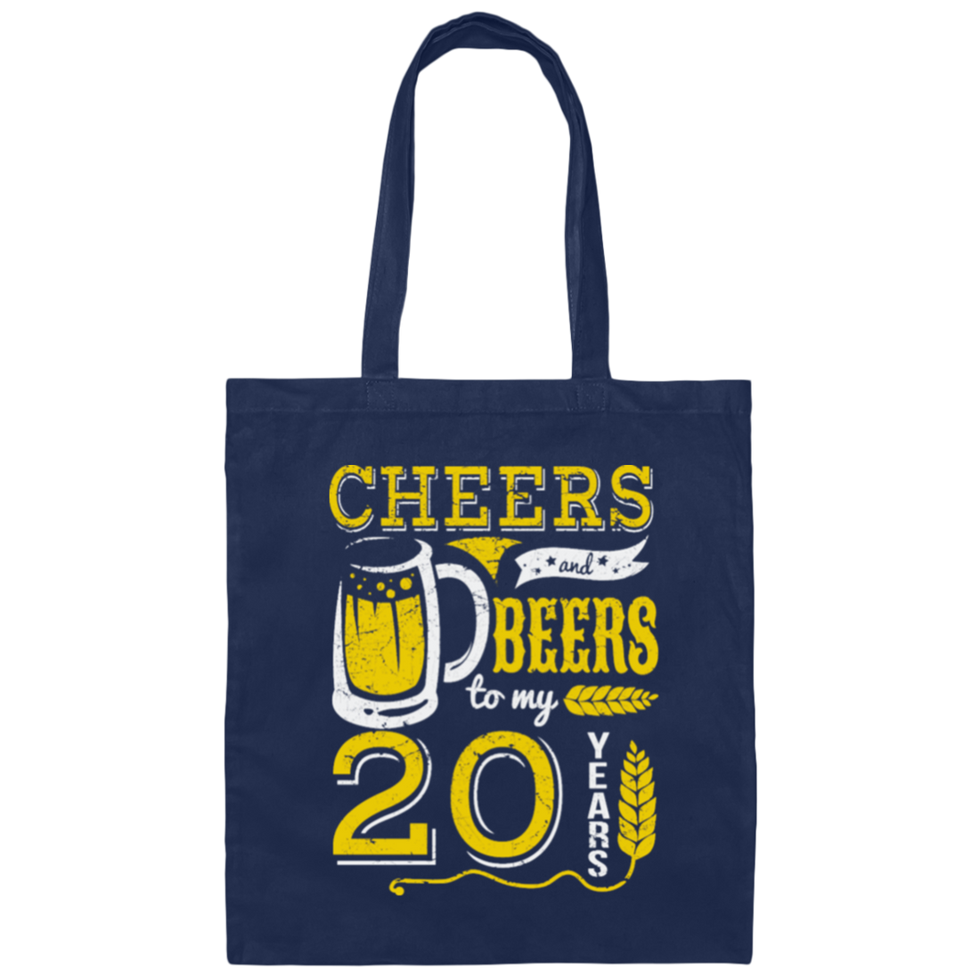 Cheers And Beers For 20th Birthday Gift Idea, Love 20th Birthday Canvas Tote Bag