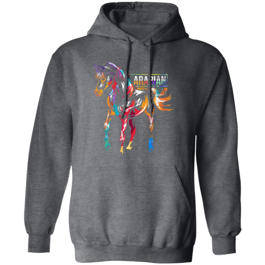 My Horse Breed Is An Arabian Horse, Love Horses, Colorful Horse Love Pullover Hoodie