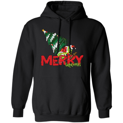 Merry Grinchmas, Merry Christmas, Grinch With Xmas Tree Pullover Hoodie