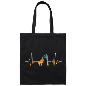 Retro Hairdresser Hair Salon Hair Stylist Heartbeat Gift Canvas Tote Bag