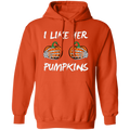 This I Like Her Pumpkins, Sexy Girl, Trendy Halloween, Like Her Boobs Pullover Hoodie features a vibrant design with an eye-catching combination of colors. The pullover hoodie is made of high-quality material and features detailed stitching for a comfortable fit. Perfect for those who want to show off their style during the Halloween season.