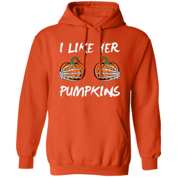 This I Like Her Pumpkins, Sexy Girl, Trendy Halloween, Like Her Boobs Pullover Hoodie features a vibrant design with an eye-catching combination of colors. The pullover hoodie is made of high-quality material and features detailed stitching for a comfortable fit. Perfect for those who want to show off their style during the Halloween season.
