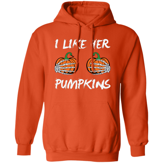 This I Like Her Pumpkins, Sexy Girl, Trendy Halloween, Like Her Boobs Pullover Hoodie features a vibrant design with an eye-catching combination of colors. The pullover hoodie is made of high-quality material and features detailed stitching for a comfortable fit. Perfect for those who want to show off their style during the Halloween season.