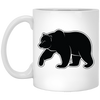 Bear Silhouette, Friendly Bear, Animal Silhouette White Mug