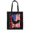 Chicken Silhouette, American Chicken, American Flag Canvas Tote Bag