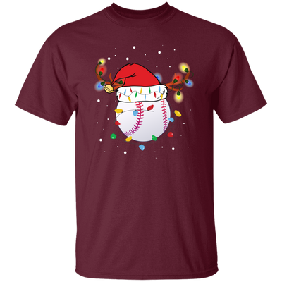 Baseball Christmas, Bright Light Line, Reindeer Xmas Horn, Merry Christmas, Trendy Christmas Unisex T-Shirt