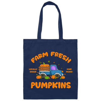 Farm Fresh Pumpkins, Love Thanksgiving, Fall Season, Vegetable Truck Canvas Tote Bag