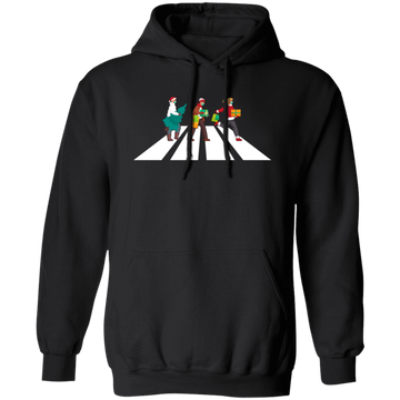 Merry Xmas, Happy Man Cross The Road, Cross On A Street Christmas Pullover Hoodie