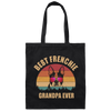 Retro Best Frenchie Grandpa Ever, Bulldog Lover Canvas Tote Bag