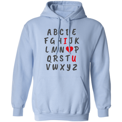 I Love You Alphabet, Valentine Alphabet, Love Valentine Pullover Hoodie