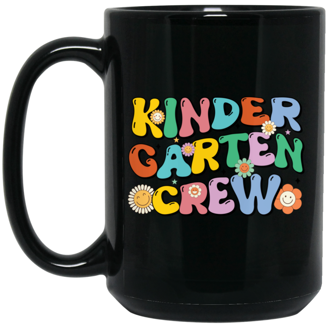 Kinder Garten Crew, Back To School, Baby School Black Mug