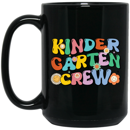 Kinder Garten Crew, Back To School, Baby School Black Mug