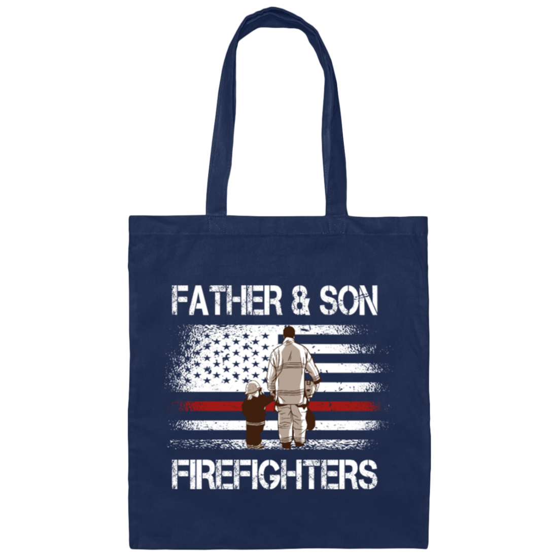 Father Son Firefighters, Firefighter Gift Idea Canvas Tote Bag