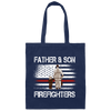 Father Son Firefighters, Firefighter Gift Idea Canvas Tote Bag
