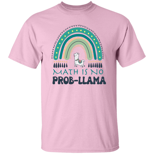 Math Is No Prob-Llama, Green Rainbow, Cute Llama Unisex T-Shirt