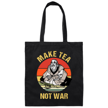 Saying Make Tea Not War Japanese Canvas Tote Bag