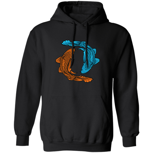 Koi Fish, Two Fishes Together, Good Luck, Prosperity, Perseverance Pullover Hoodie