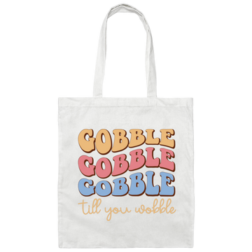 Gobble Till You Wobble, Turkey_s Day, Groovy Turkey Canvas Tote Bag