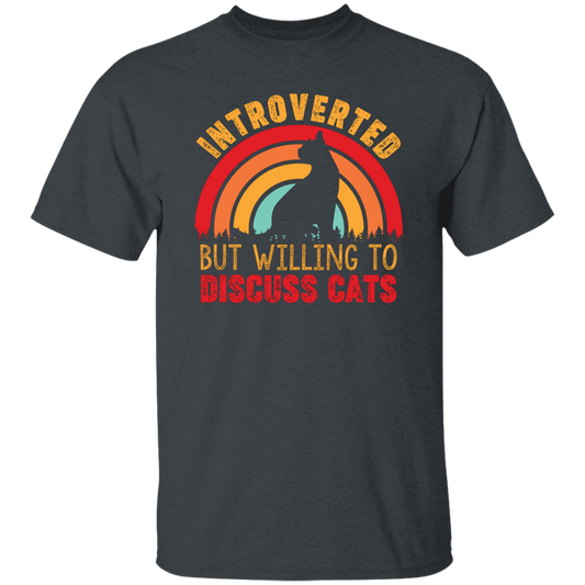 Introverted But Willing To Discuss Cats, Retro Cats Unisex T-Shirt